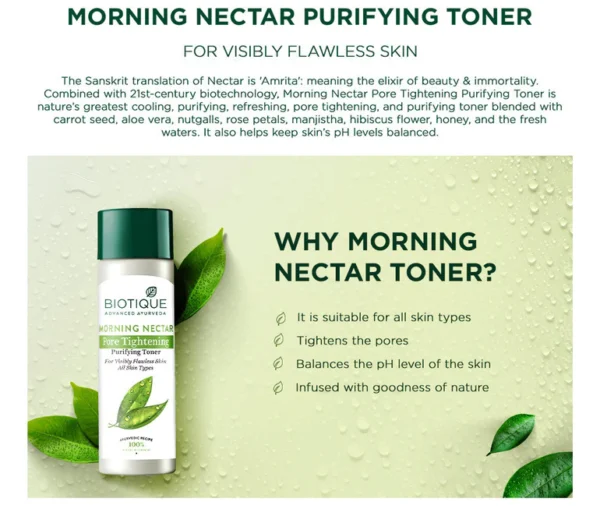 Biotique Morning Nectar Pore Tightening Toner - Image 3