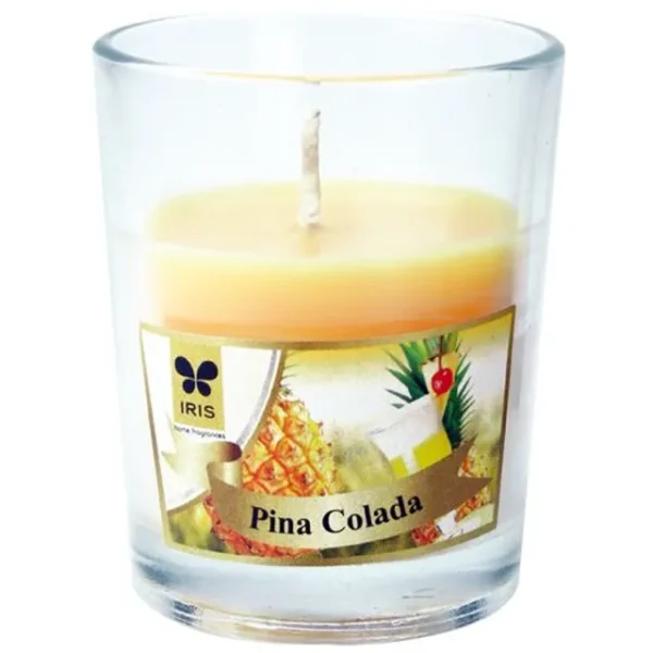 Iris pina colada candle shot glass 40gm