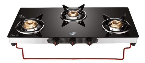 Jyoti Gas Stove 3 Burner Glass Top 312 Black DT LC